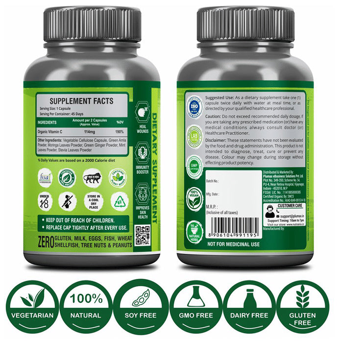 Nutrainix Organic & Plant-Based Vitamin-C Vegetarian Capsule