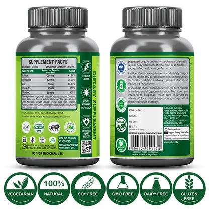 Nutrainix Organic Calcium Magnesium & Zinc Vegetarian Capsule