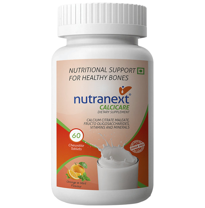Nutranext Calcicare Chewable Tablet with Vitamin D2, Magnesium & Zinc Orange & Mint - Classic Derma
