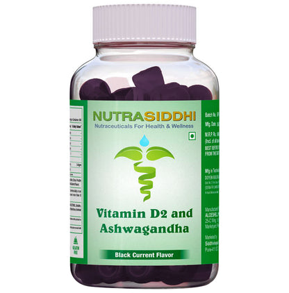 Nutrasiddhi Ashwagandha & Vitamin D Gummies Black Current - Classic Derma