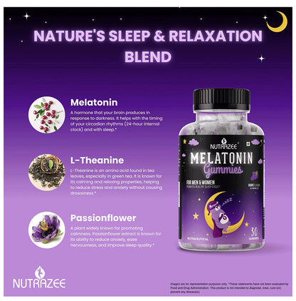 Nutrazee Melatonin Sleep Gummies for Men & Women Gummy