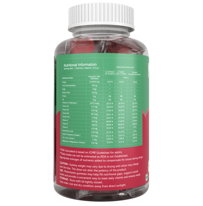 Nutrazoli Immunity Booster Multivitamin Gummies Strawberry