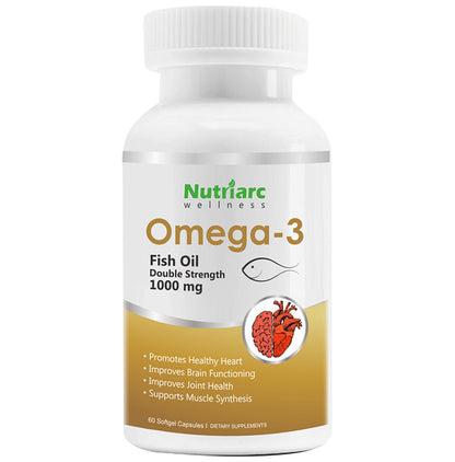 Nutriarc Wellness Omega 3 Fish Oil Double Strength 1000mg Softgel Capsule - Classic Derma