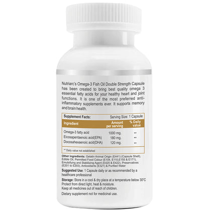Nutriarc Wellness Omega 3 Fish Oil Double Strength 1000mg Softgel Capsule