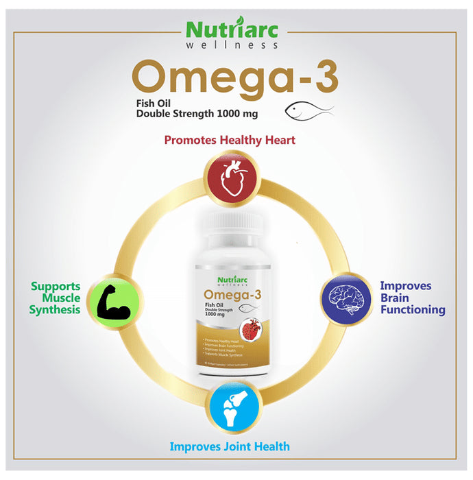 Nutriarc Wellness Omega 3 Fish Oil Double Strength 1000mg Softgel Capsule