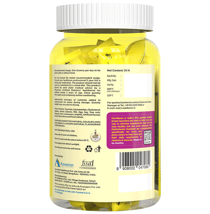 NutriBears Jr. Multivitamin Growth & Immunity Support Gummies (30 Each) Strawberry & Orange
