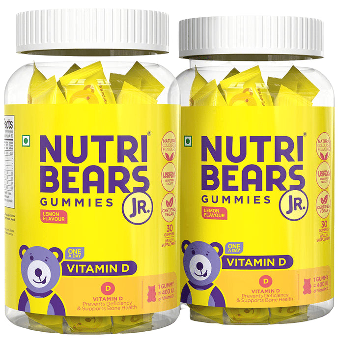 NutriBears Jr. Vitamin D Gummies (30 Each) Lemon - Classic Derma