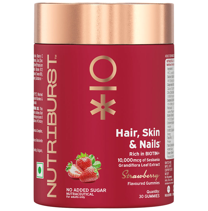 Nutriburst Hair, Skin & Nails Gummies Strawberry - Classic Derma