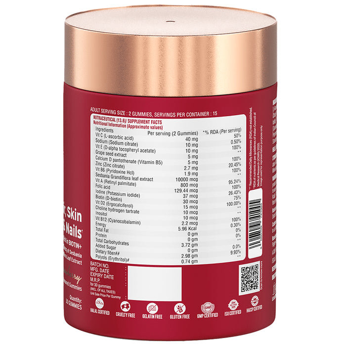Nutriburst Hair, Skin & Nails Gummies Strawberry