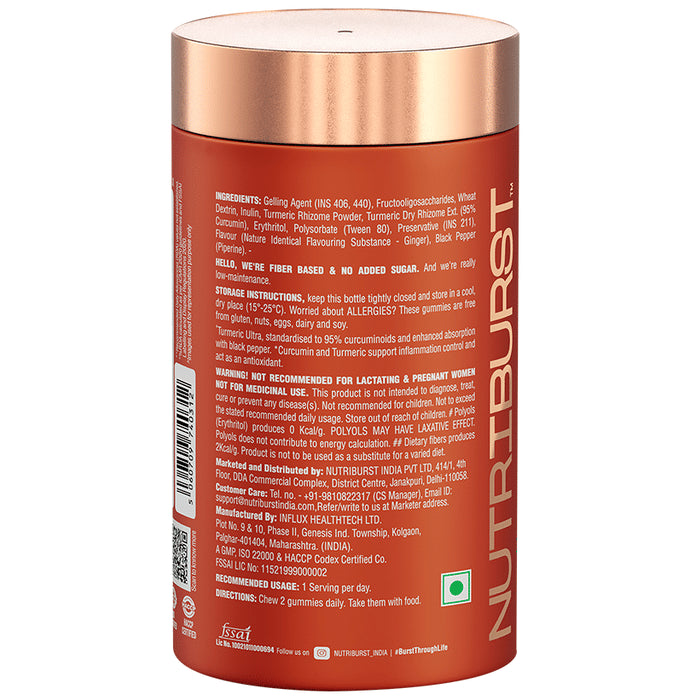 Nutriburst Turmeric Ultra + 95% Active Curcumin Gummies Ginger