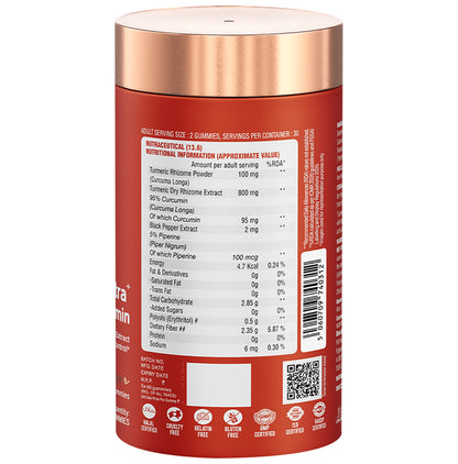 Nutriburst Turmeric Ultra + 95% Active Curcumin Gummies Ginger