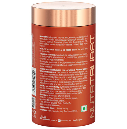 Nutriburst Turmeric Ultra + 95% Active Curcumin Gummies Ginger