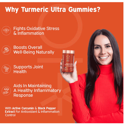 Nutriburst Turmeric Ultra + 95% Active Curcumin Gummies Ginger