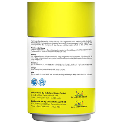 Nutriherbs Saw Palmetto 500mg Capsule