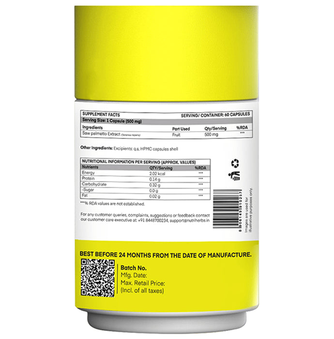 Nutriherbs Saw Palmetto 500mg Capsule