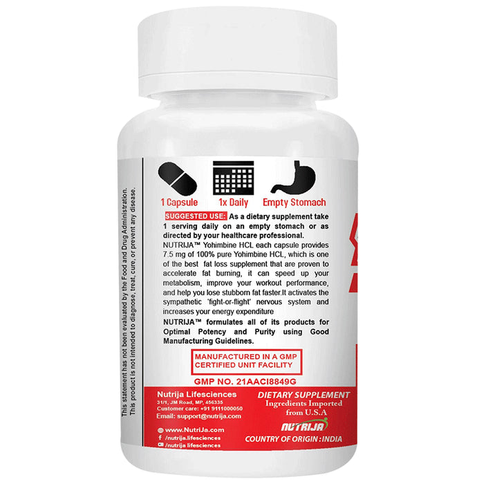 Nutrija Yohimbine HCL 7.5 MG Capsule