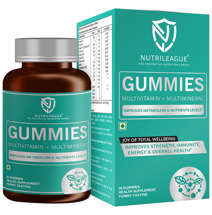 Nutrileague Multivitamin + Multimineral Gummies For Improving Metabolism & Nutrients Levels - Classic Derma