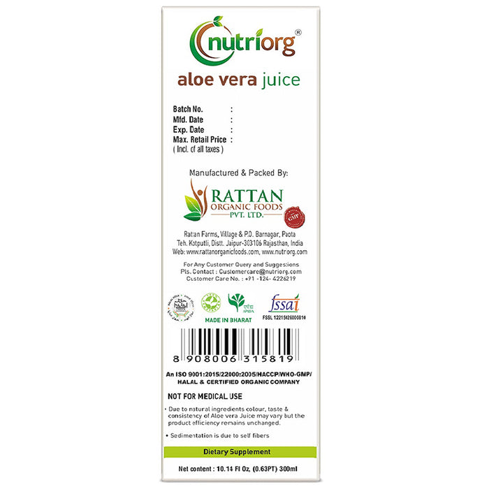 Nutriorg Aloe Vera Regular Juice