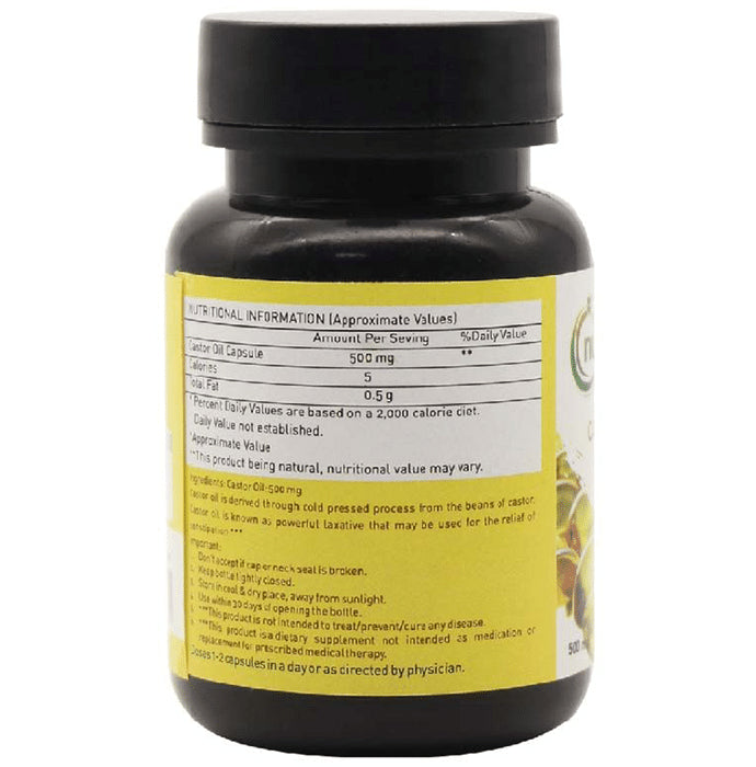 Nutriorg Cold-Pressed Castor Oil | Softgel Capsule for Healthy Digestive System | Hexane-Free