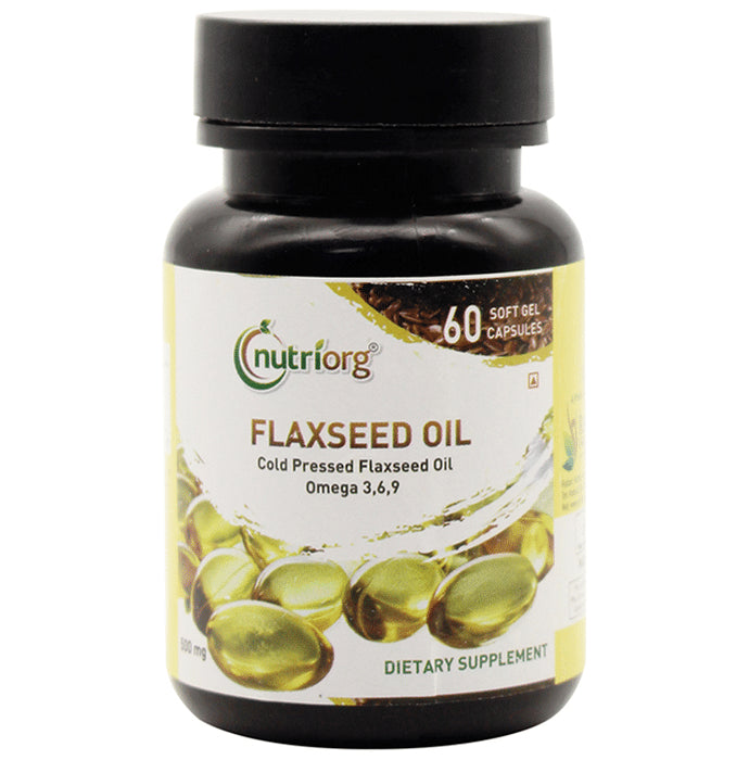Nutriorg Organic Flaxseed Oil 500mg Vegetable Soft Gel Capsule - Classic Derma