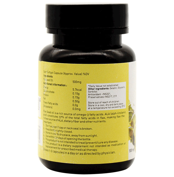 Nutriorg Organic Flaxseed Oil 500mg Vegetable Soft Gel Capsule