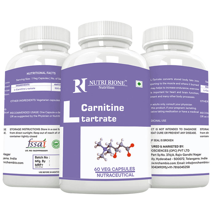 NutriRione L Carnitine Tartrate Veg Capsules