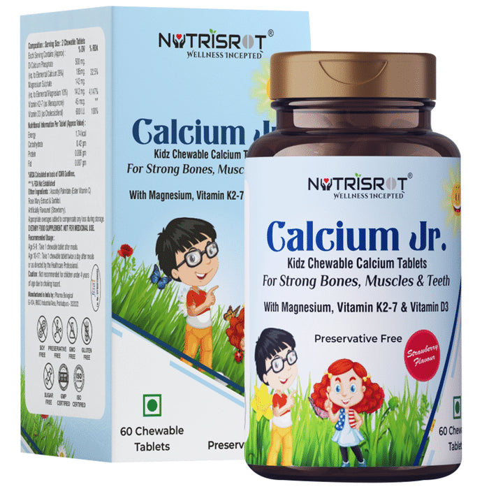 Nutrisrot Calcium Jr Kids Chewable Tablet with Vitamin D3 & K2 7 - Classic Derma