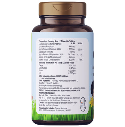 Nutrisrot Calcium Jr Kids Chewable Tablet with Vitamin D3 & K2 7