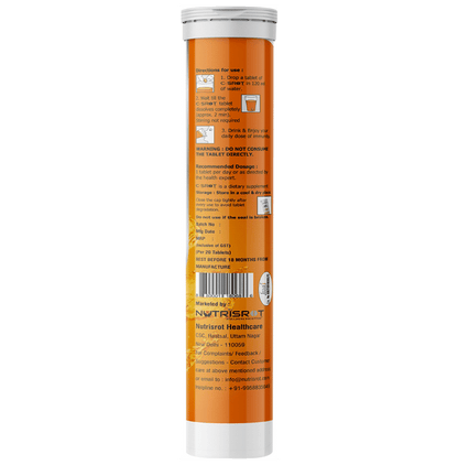 Nutrisrot C-SROT Vitamin C (Amla Ext. 1000mg), D3 & Zinc Effervescent Tablet