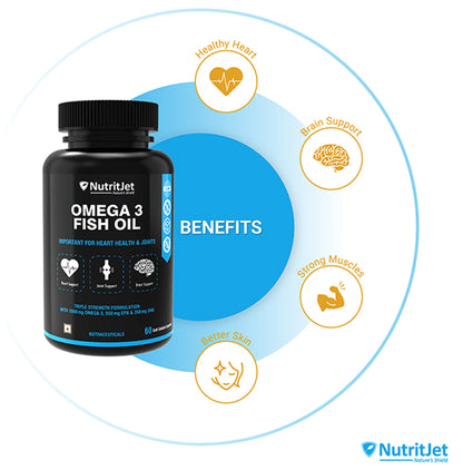 NutritJet Omega 3 Fish Oil Soft Gelatin Capsule