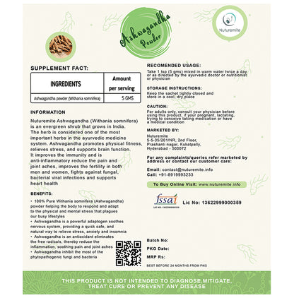 Nuturemite Ashwagandha Powder