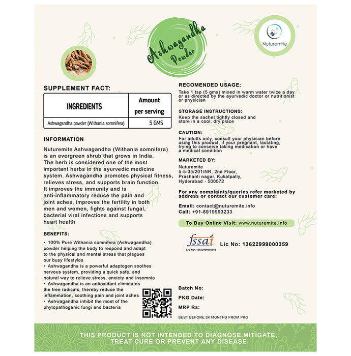 Nuturemite Ashwagandha Powder