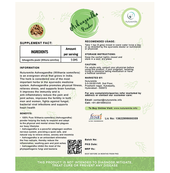 Nuturemite Ashwagandha Powder