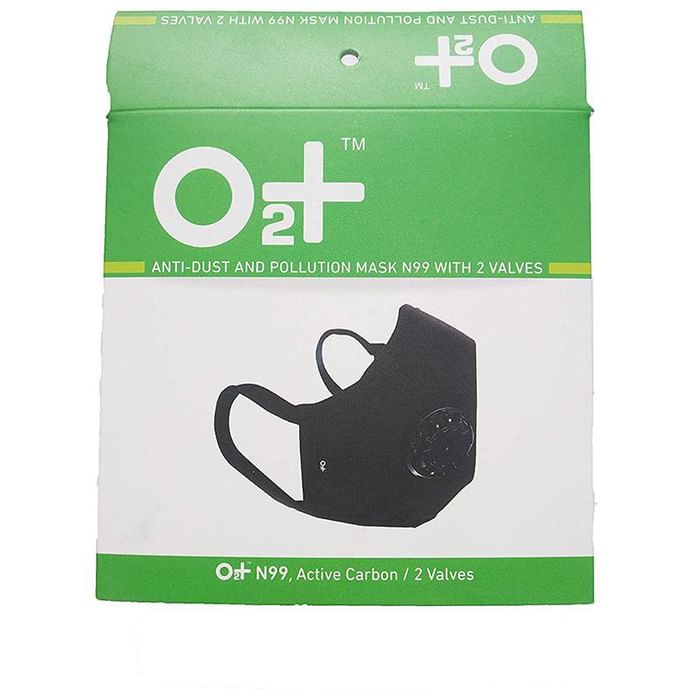 O2+ Stone Reusable Anti Pollution Mask with N99 Active Carbon Grade Filter Medium - Classic Derma
