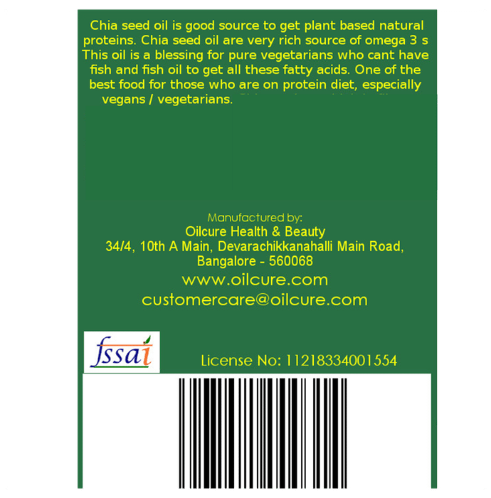 Oilcure Chia Seed Cold Pressed Edible Oil