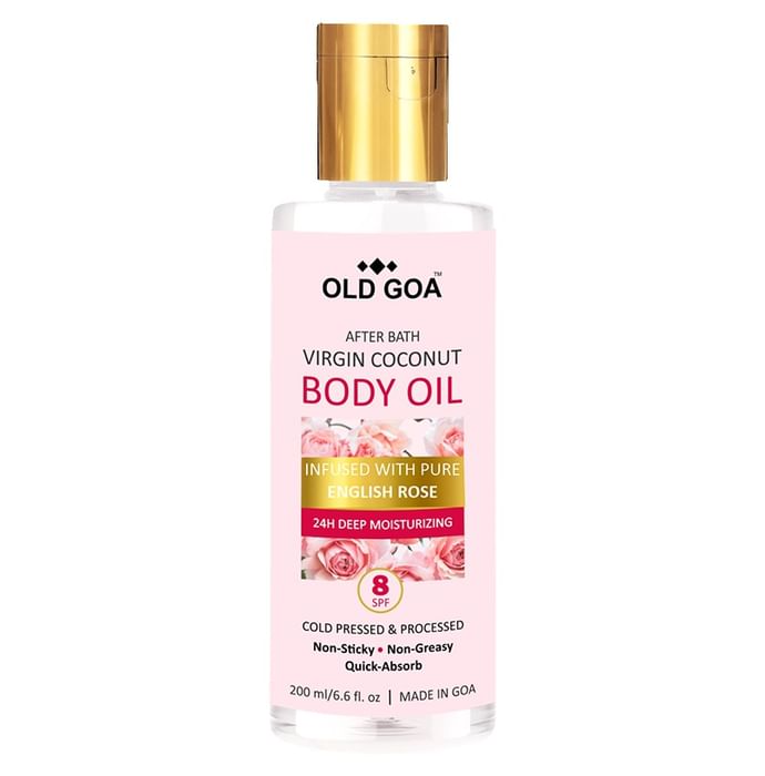 Old Goa After Bath Virgin Coconut Body Oil English Rose - Classic Derma
