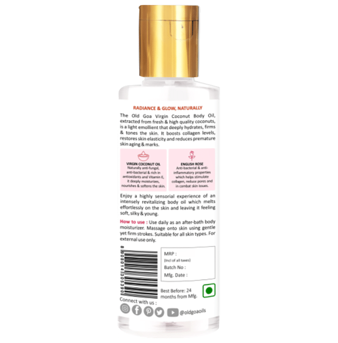 Old Goa After Bath Virgin Coconut Body Oil English Rose