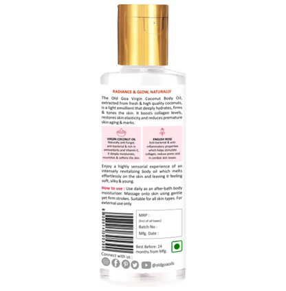 Old Goa After Bath Virgin Coconut Body Oil English Rose