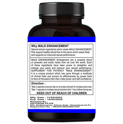 Opitron Plus Ayurveda Male Enhancement Veg Capsule