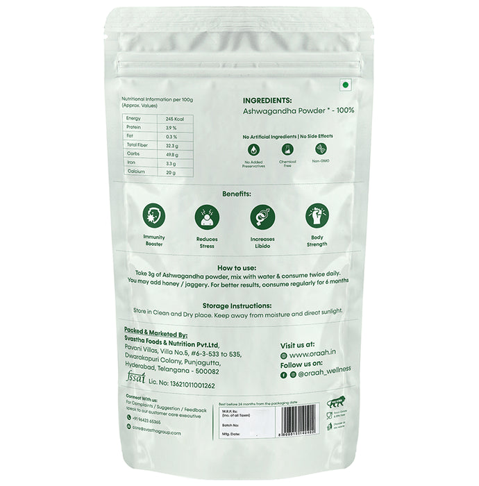 Oraah Ashwagandha Organic Powder
