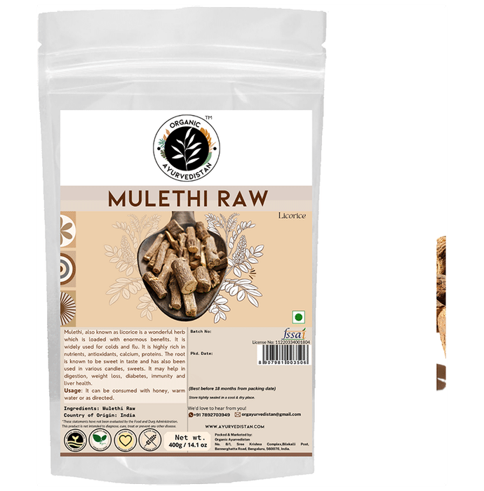 Organic Ayurvedistan Mulethi Raw - Classic Derma