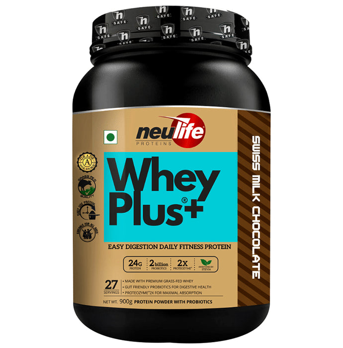 Neulife Whey Plus+ Protein Powder with Probiotics Swiss Milk Chocolate - Classic Derma
