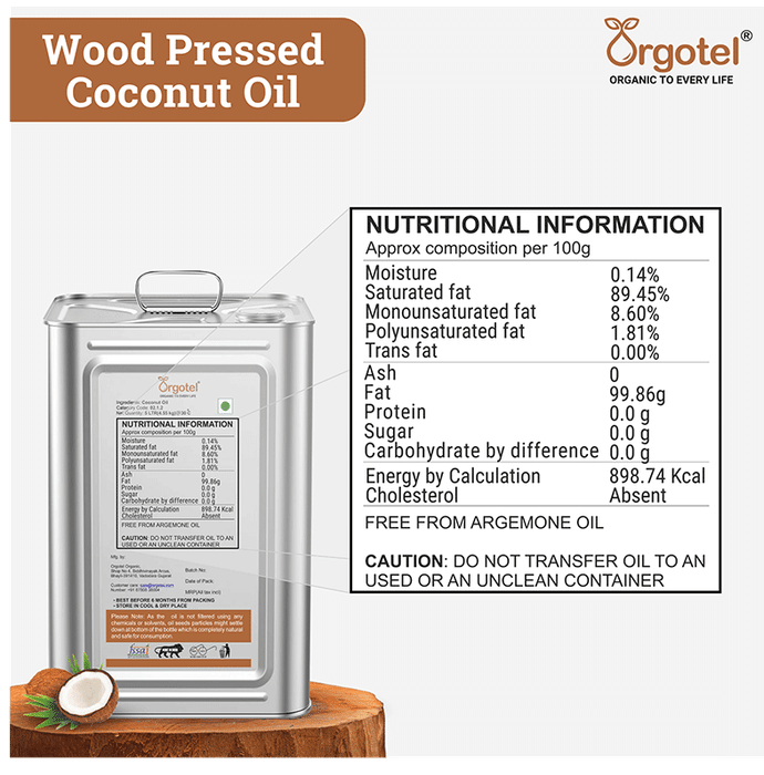 Orgotel Wood Pressed Coconut Oil