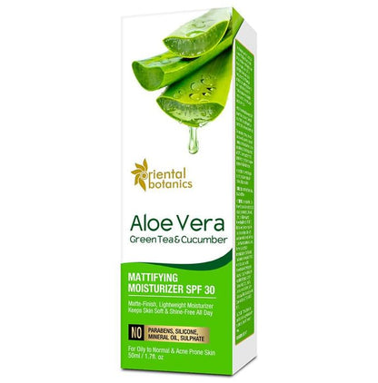 Oriental Botanics Aloe Vera, Green Tea & Cucumber Mattifying Moisturizer SPF 30 - Classic Derma