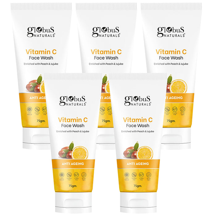 Globus Naturals Vitamin C Face Wash(75gm Each) - Classic Derma