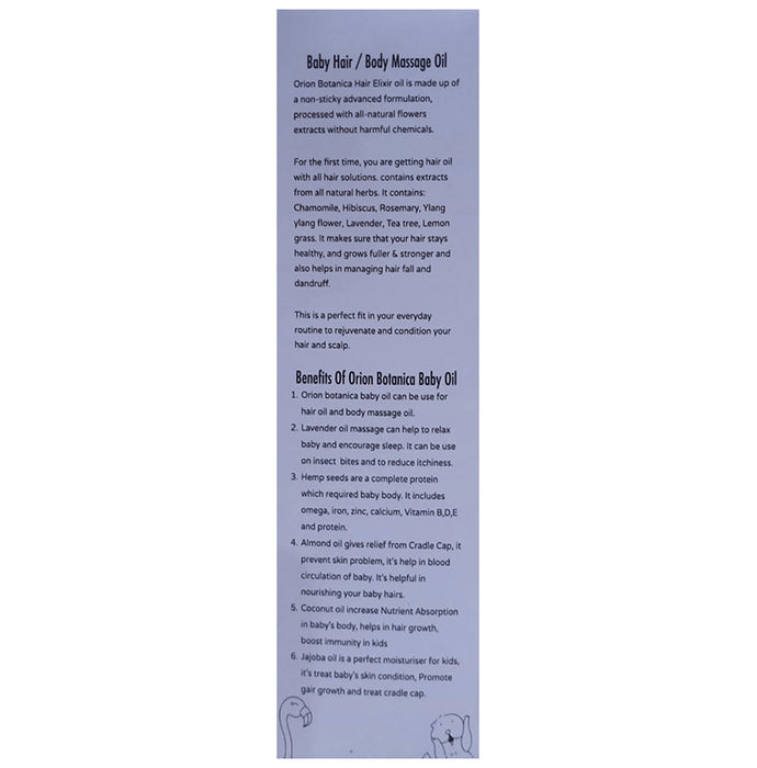 Orion Botanica Baby Hair/Body Massage Oil