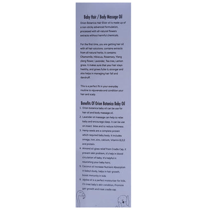 Orion Botanica Baby Hair/Body Massage Oil