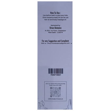 Orion Botanica Baby Hair/Body Massage Oil