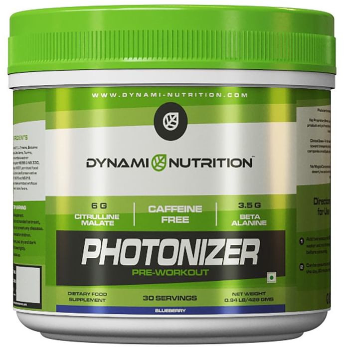 Dynami Nutrition Caffeine Free Photonizer Pre-Workout Powder Blueberry - Classic Derma