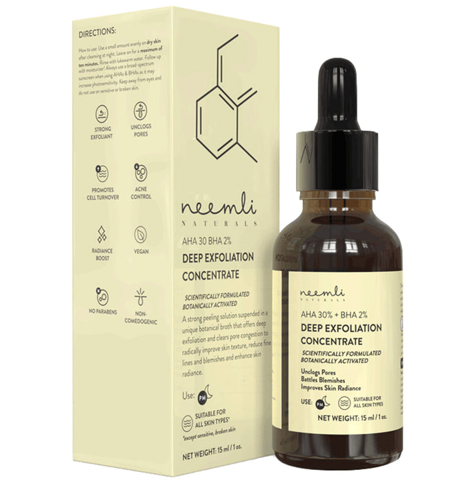 Neemli Naturals Aha 30% + Bha 2% Deep Exfoliation Concentrate Serum - Classic Derma